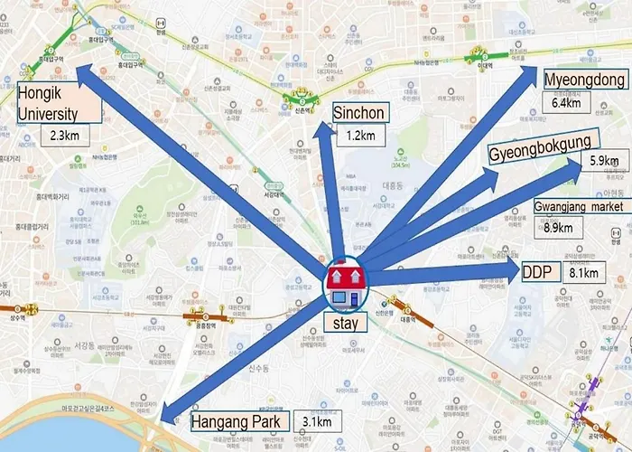 Hongdae&sinchon 10min Cozy House With 2 Bedrooms Apartment